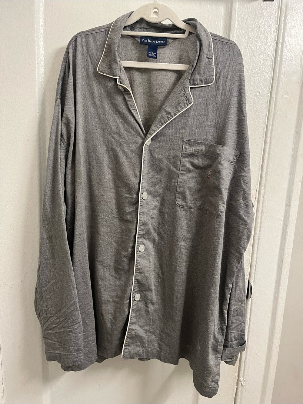 Polo by Ralph Lauren Gray Button-Front Pajama Night Sleep Shirt